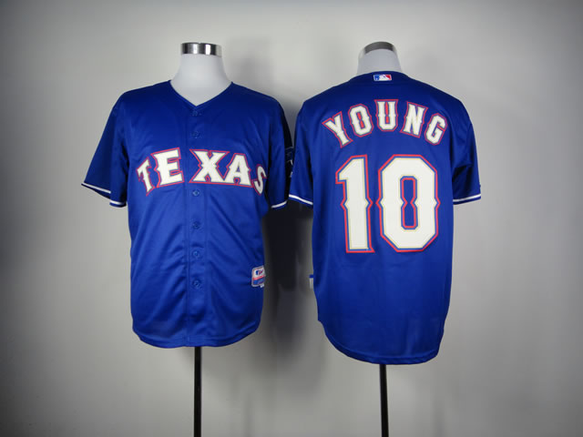 Men Texas Rangers #10 Young Blue MLB Jerseys->texas rangers->MLB Jersey